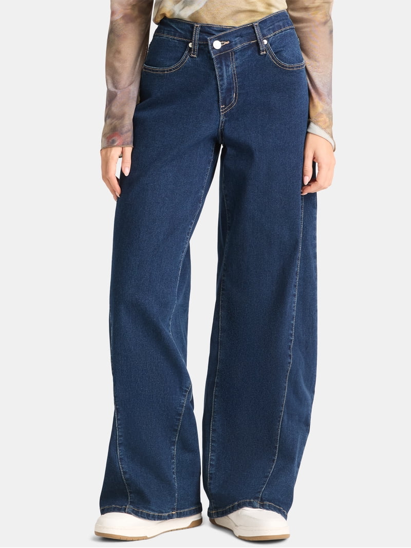 Madden NYC Women's Wide Leg Jeans, 32” Inseam, Sizes XXS-XXL