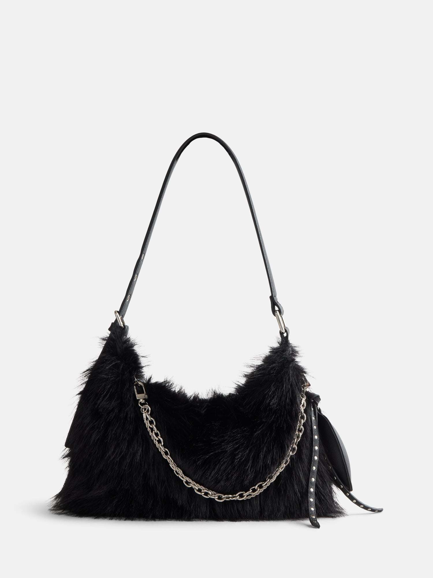 Madden NYC Women's Faux Fur Shoulder Bag, Black