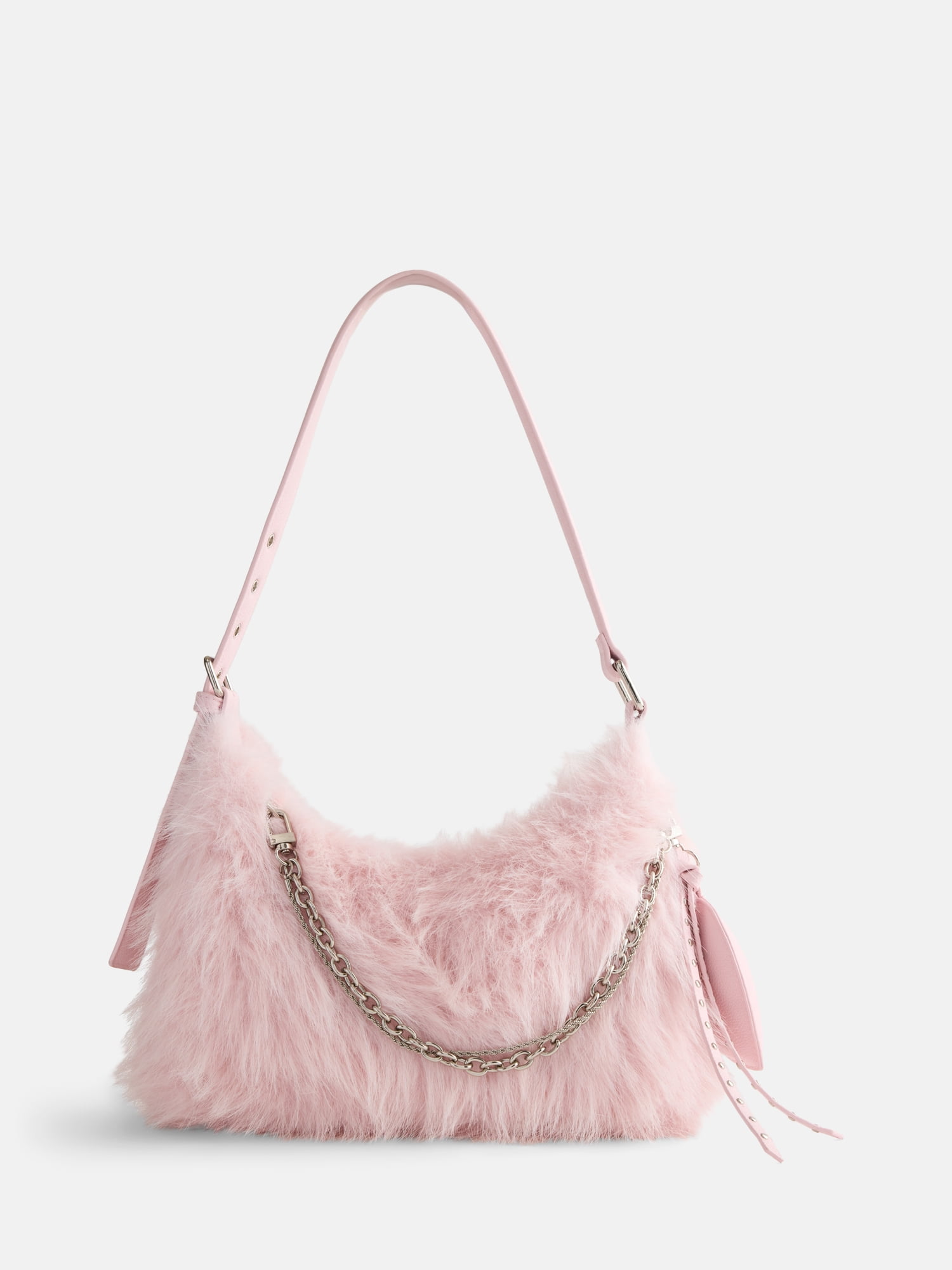 Madden NYC Women's Faux Fur Shoulder Bag, Pink