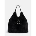 thumbnail image 1 of Madden NYC Women's Faux Fur Tote Bag, Black, 1 of 5
