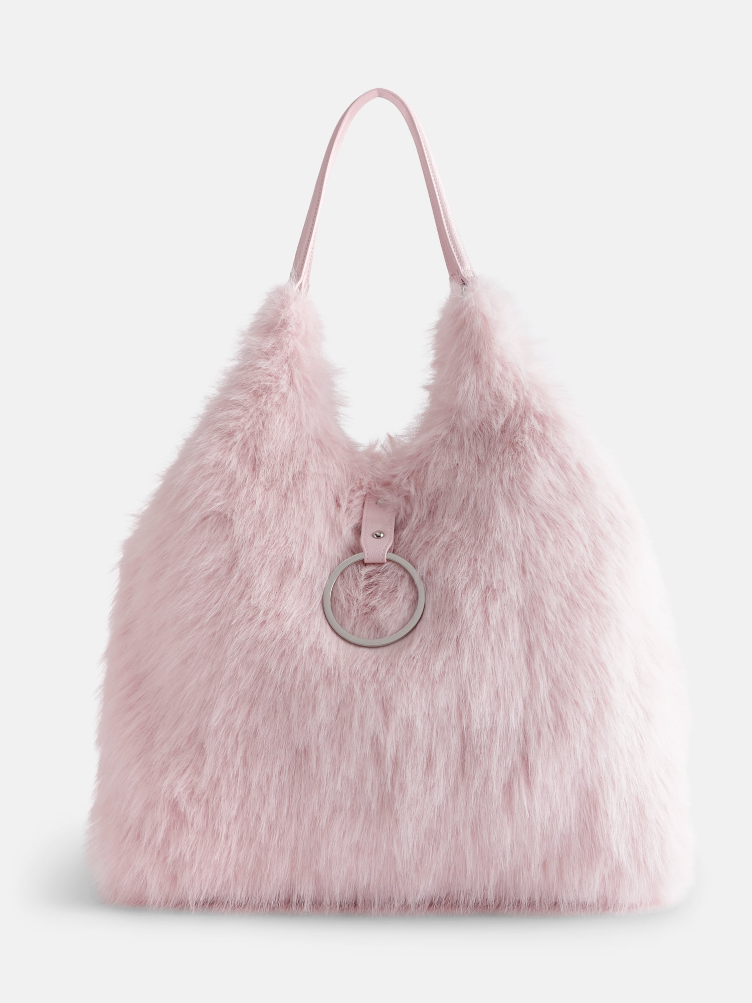 Madden NYC Women's Faux Fur Tote Bag, Pink