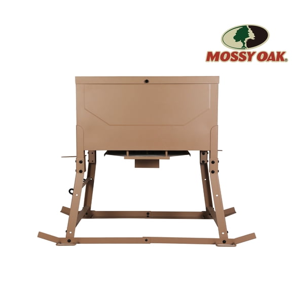 Mossy Oak Game Feeder, 300 lb Capacity, Steel Construction, Digital 6-Setting Timer, Sled Base with Trail Camera Mounts