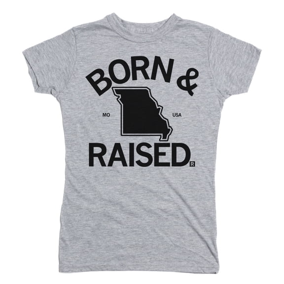 MO Born Raised Grey Graphic Tee TShirt Gift
