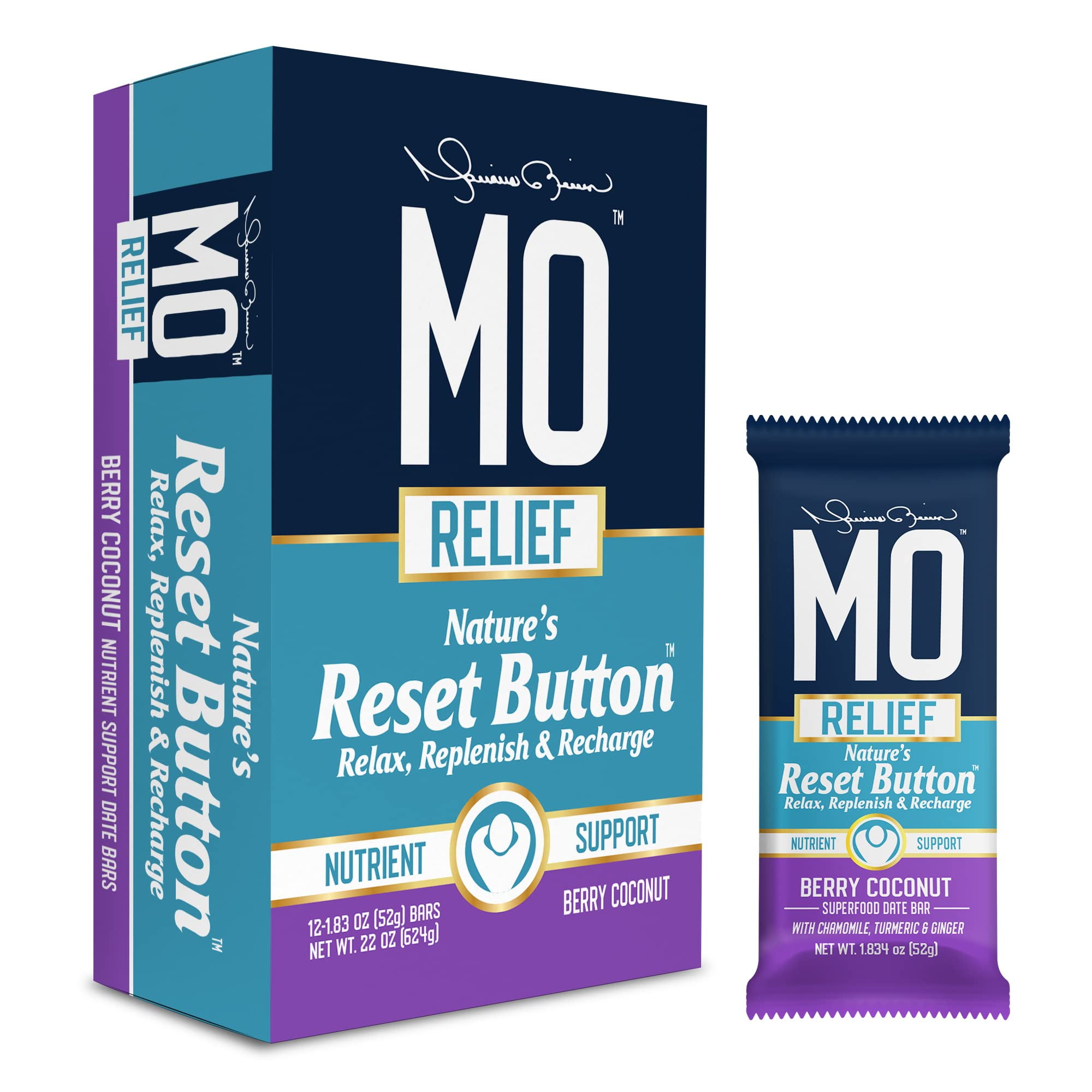 "MO RELIEF" BARS OIF8 AllNatural Superfood Snack Bar Recovery