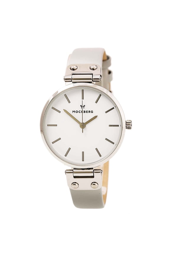 MO1005 Women's Elsa Grey Leather Strap White Dial Watch