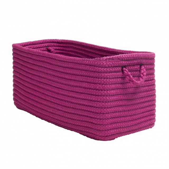 MO31A016X010S Modern Farmhouse Home Basket - Vibrant Pink 16"x8"x10" Basket, 100% Polypropylene - Rectangle.