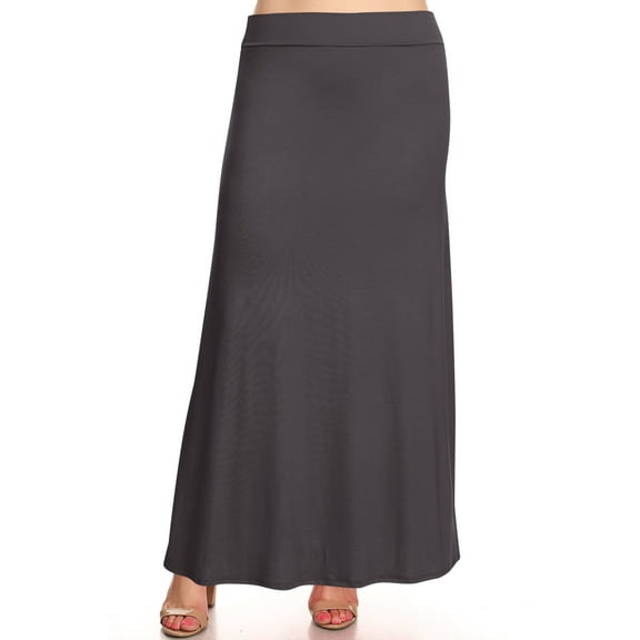 MOA COLLECTION Plus Size Pencil Skirt - Sexy High Waist, Solid Color, Knee Length