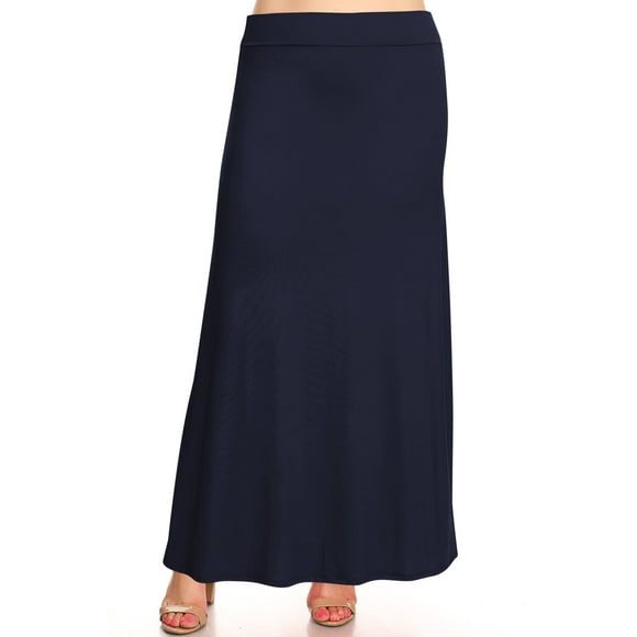 MOA COLLECTION Plus Size Pencil Skirt - Sexy High Waist, Solid Color, Knee Length