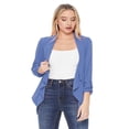 thumbnail image 1 of MOA COLLECTION Women 3/4 Sleeve Woven Blazer Open Front Cardigan Jacket Work Office Blazer, 1 of 4
