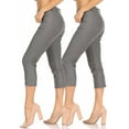 thumbnail image 1 of Women's 2 Pack Casual Comfy Slim Pocket Jeggings Jeans Capri Pants, 1 of 7