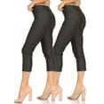 thumbnail image 1 of Women's 2 Pack Casual Comfy Slim Pocket Jeggings Jeans Capri Pants, 1 of 7