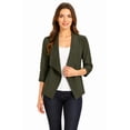thumbnail image 1 of Women's Fitted Waist Length Jacket Open Front Draped Neck Ruched Sleeves, 1 of 6