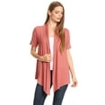 thumbnail image 1 of Women's  Basic Casual Solid Short Sleeve Open Front Cardigan (S-3X), 1 of 4