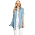 thumbnail image 1 of Women's  Basic Casual Solid Short Sleeve Open Front Cardigan (S-3X), 1 of 4