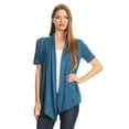 thumbnail image 1 of Women's  Basic Casual Solid Short Sleeve Open Front Cardigan (S-3X), 1 of 4