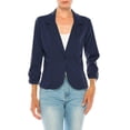 thumbnail image 1 of MOA COLLECTION Women's Basic Long Sleeves Button Blazer Jacket, 1 of 6