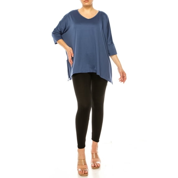 MOA COLLECTION Women's Buttery Soft Long Sleeve Tunic Top Relaxed Fit Lightweight Lounge Wear