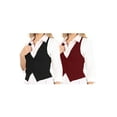 thumbnail image 1 of Women's Casual Button Down Racerback Belt Slim Tuxedo Suit Vest Top S-3XL (Pack of 2), 1 of 6