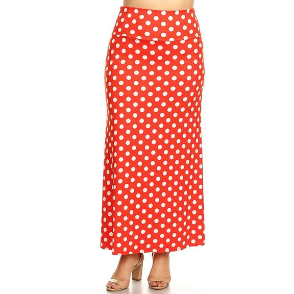 MOA COLLECTION Women's Casual High Waisted Solid / Printed Long Maxi Skirt