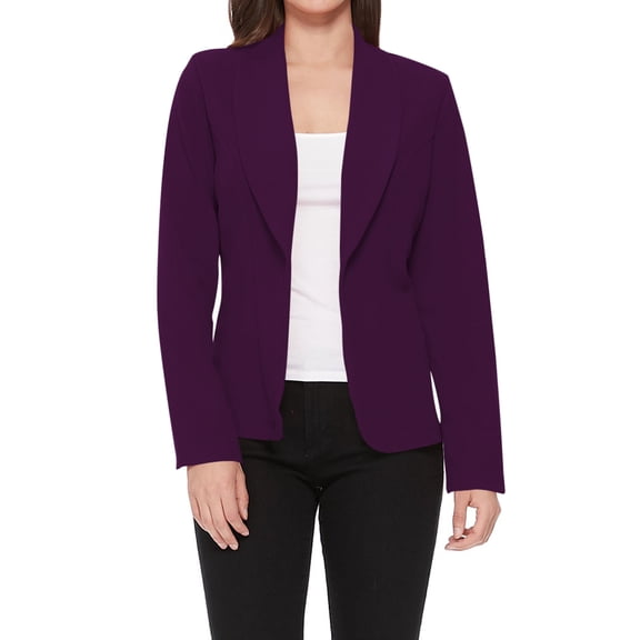 MOA COLLECTION Women's Casual Lightweight Blazer Jacket-Long Sleeves Open Front S-3XL