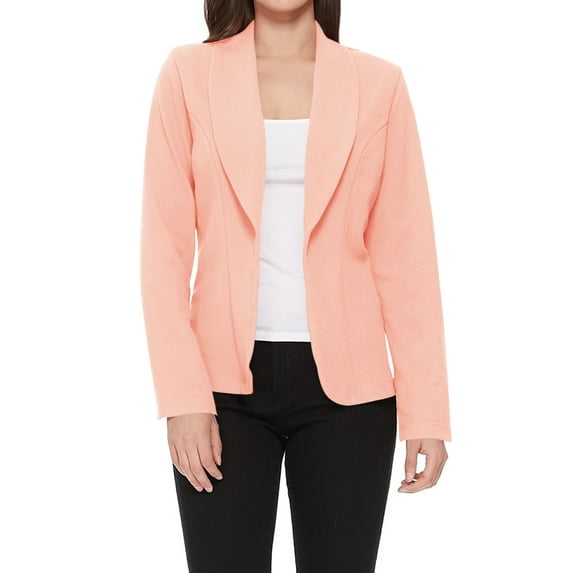 MOA COLLECTION Women's Casual Lightweight Blazer Jacket-Long Sleeves Open Front S-3XL