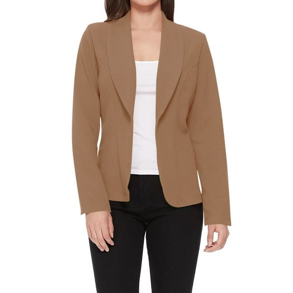 MOA COLLECTION Women's Casual Lightweight Blazer Jacket-Long Sleeves Open Front S-3XL