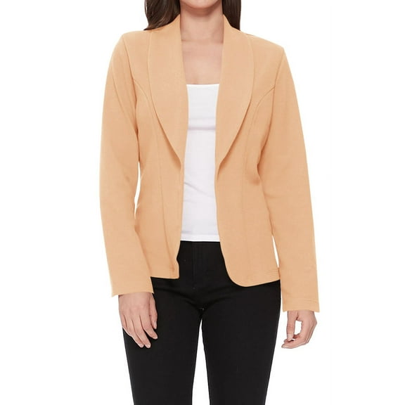 MOA COLLECTION Women's Casual Lightweight Blazer Jacket-Long Sleeves Open Front