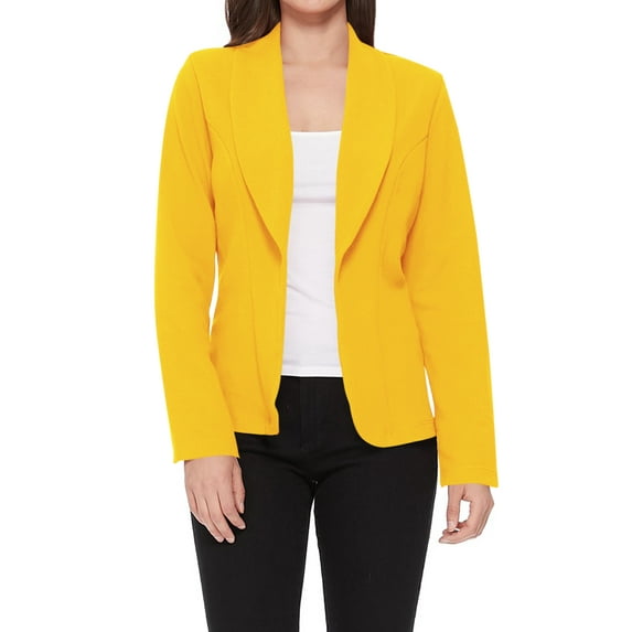 MOA COLLECTION Women's Casual Lightweight Blazer Jacket-Long Sleeves Open Front