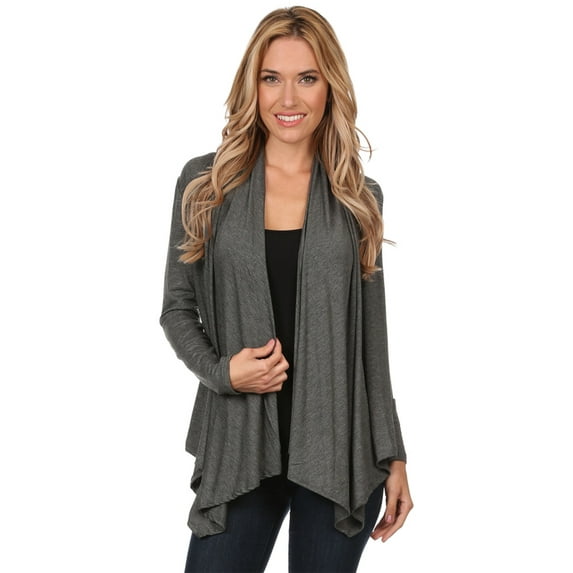 Women's Casual Long Sleeve Drape Front Open Jacket Cardigan