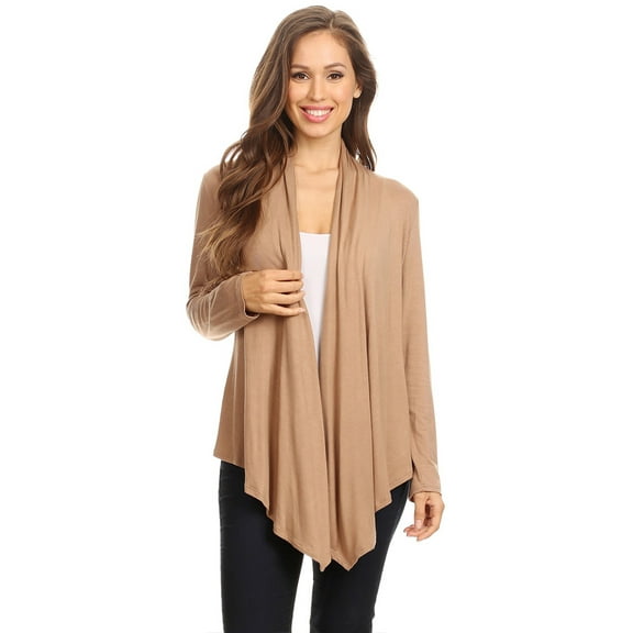 Women's Casual Long Sleeve Drape Front Open Jacket Cardigan