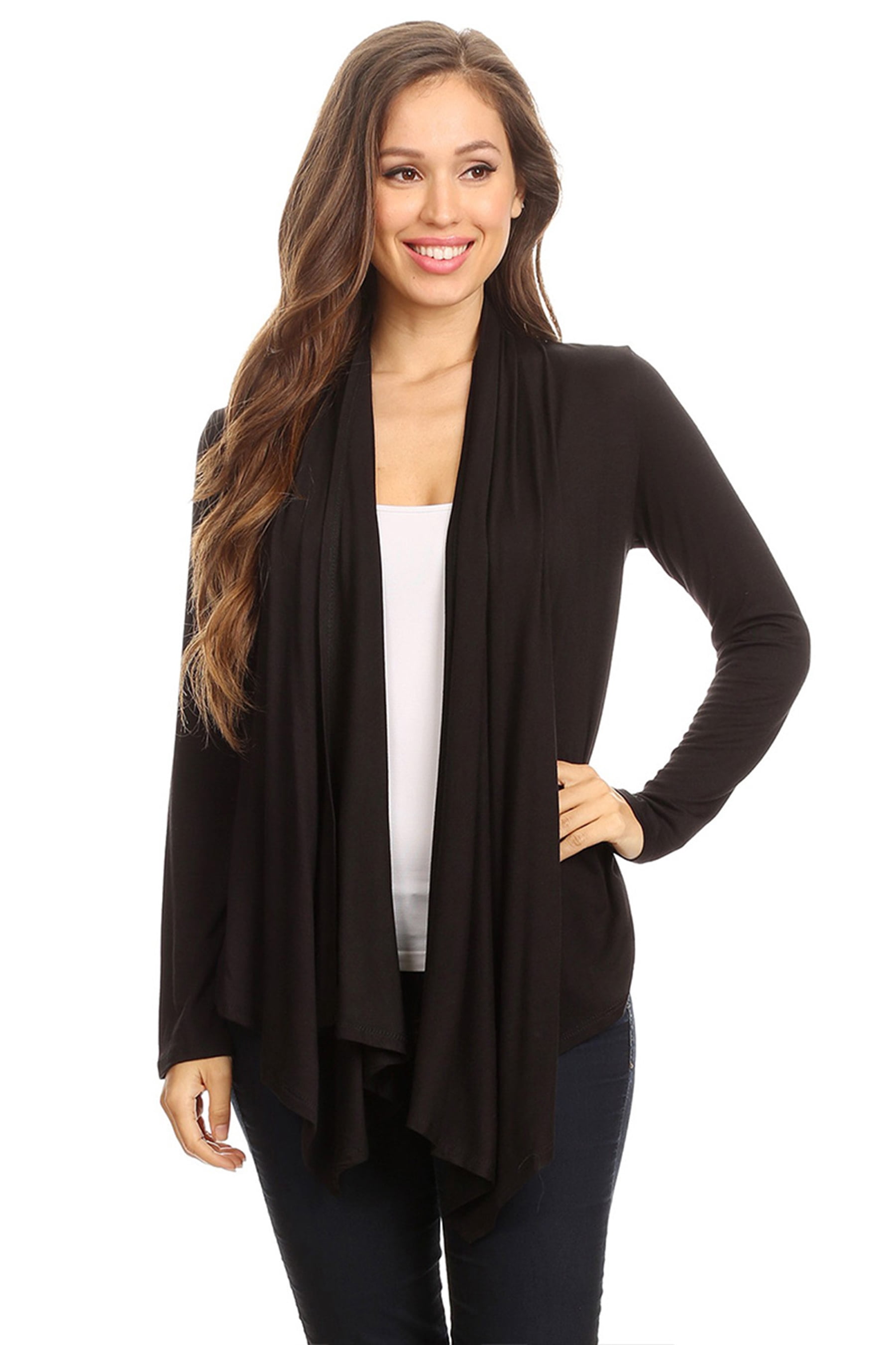Women's Casual Long Sleeve Drape Front Open Jacket Cardigan