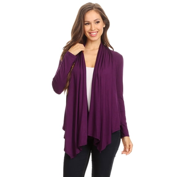 Women's Casual Long Sleeve Drape Front Open Jacket Cardigan
