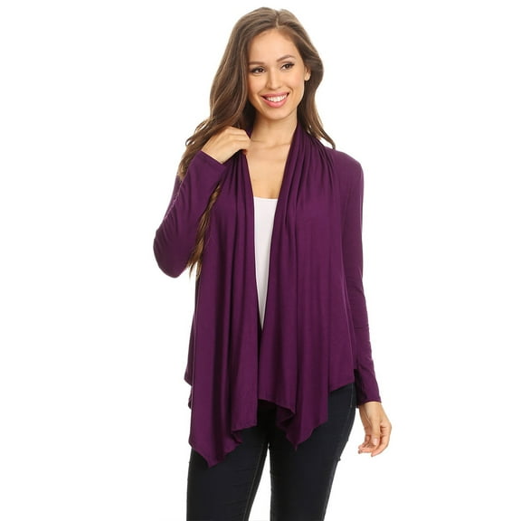 Women's Casual Long Sleeve Drape Front Open Jacket Cardigan