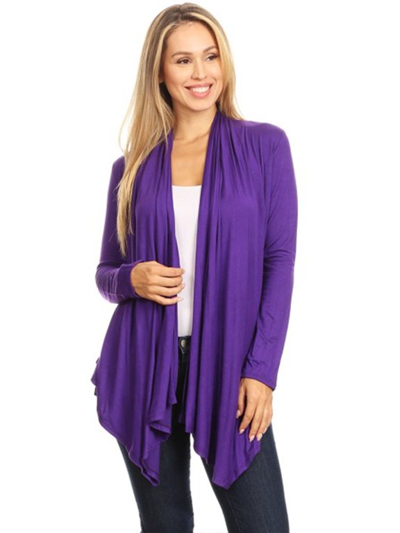 Women's Casual Long Sleeve Drape Front Open Jacket Cardigan