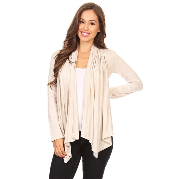 Women's Casual Long Sleeve Drape Front Open Jacket Cardigan