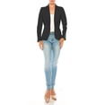 thumbnail image 1 of Women's Casual Solid Office Work Wear Long Sleeve Fitted Open Front Blazer Jacket, 1 of 7