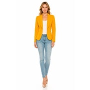 Women's Casual Solid Office Work Wear Long Sleeve Fitted Open Front Blazer Jacket