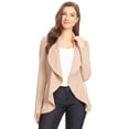 thumbnail image 1 of Women's Classic Draped Open Front Blazer Casual Workwear Long Sleeve Jacket Khaki L, 1 of 5