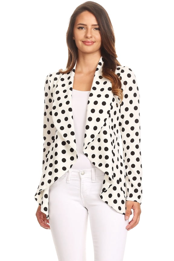 Women's Classic Draped Open Front Blazer Casual Workwear Long Sleeve Jacket