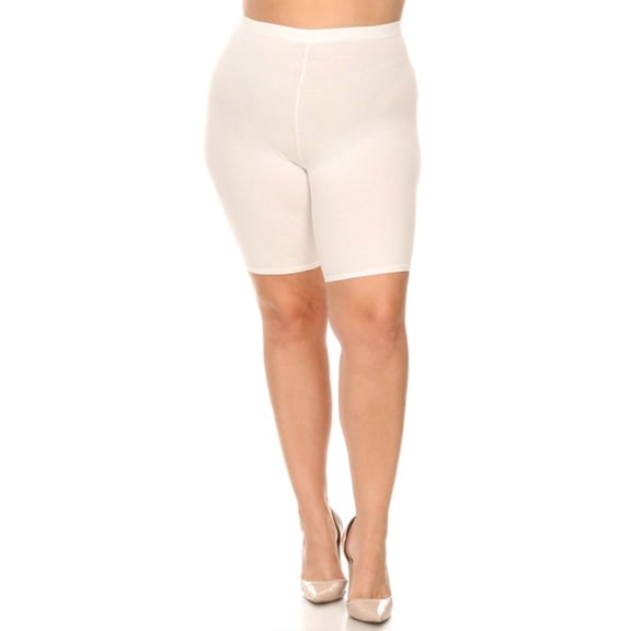 MOA COLLECTION Women's Plus Size Bodycon Stretch Biker Shorts with High Waisted Fit