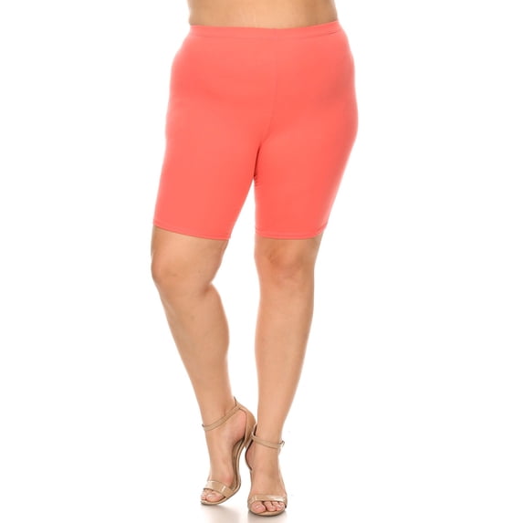MOA COLLECTION Women's Plus Size Bodycon Stretch Biker Shorts with High Waisted Fit