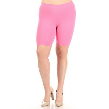 Women's Plus Size Casual Basic Solid Biker Shorts Pants