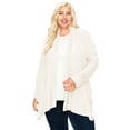 thumbnail image 1 of Women's Plus Size Casual Long Sleeve Draped Open Front Solid Cardigan XL-4XL, 1 of 6