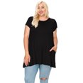 thumbnail image 1 of MOA COLLECTION Women's Plus Size Casual Short Sleeve Loose Solid Tunic Top, 1 of 6