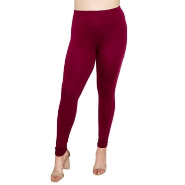 MOA COLLECTION Women's Plus Size Casual Stretch Slim Solid Basic Leggings