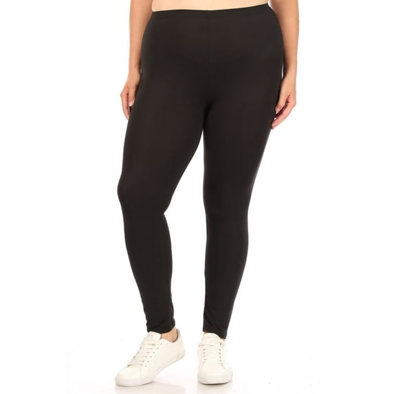 Women's Plus Size Elastic Band Waist Stretch Comfy Workout Leggings Pants