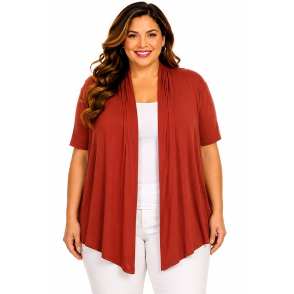 Women's Casual Open Front Short Sleeve Cardigan Lightweight Solid Layering Top