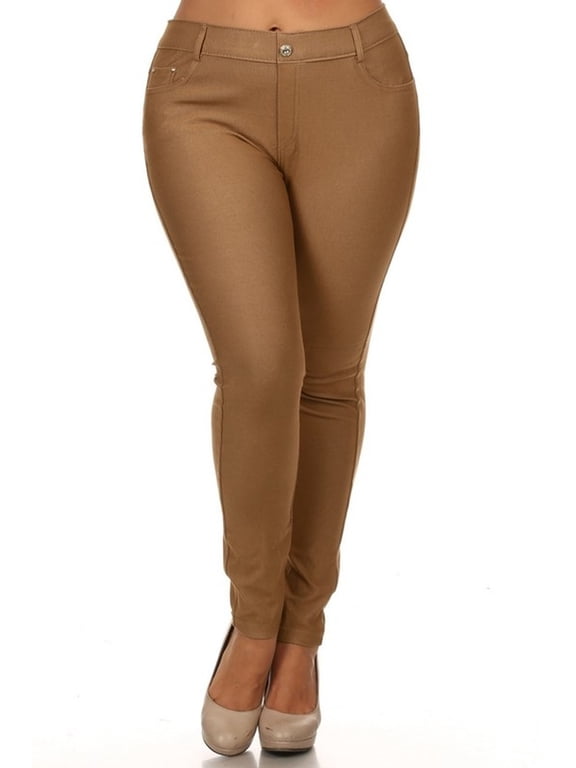 Women's Plus Size Stretchy Jean Jeggings with Pockets for Casual Comfort
