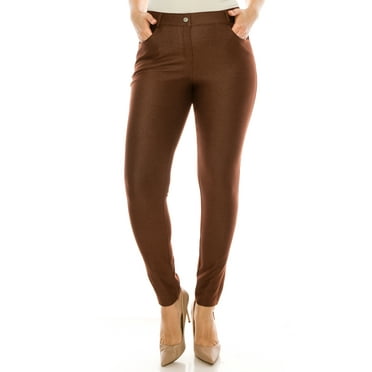 MOA COLLECTION Women's Plus Size Skinny Jeggings with Stretch Fabric and Pockets