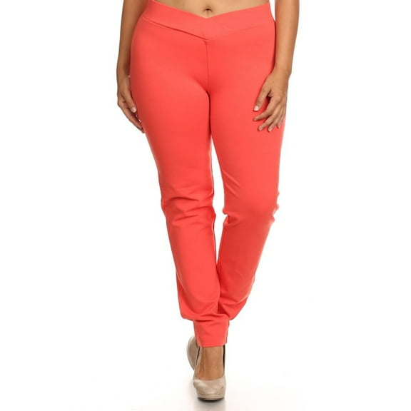 MOA COLLECTION Women's Plus Size Solid Casual Comfy Basic Slim Fit High Waist Jeggings Pants